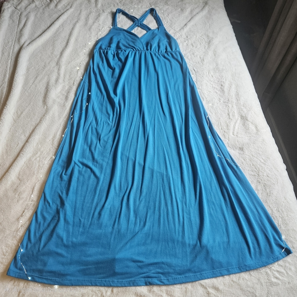 2/$10 Bright blue Cotton Maxi Dress - Picture 2 of 6